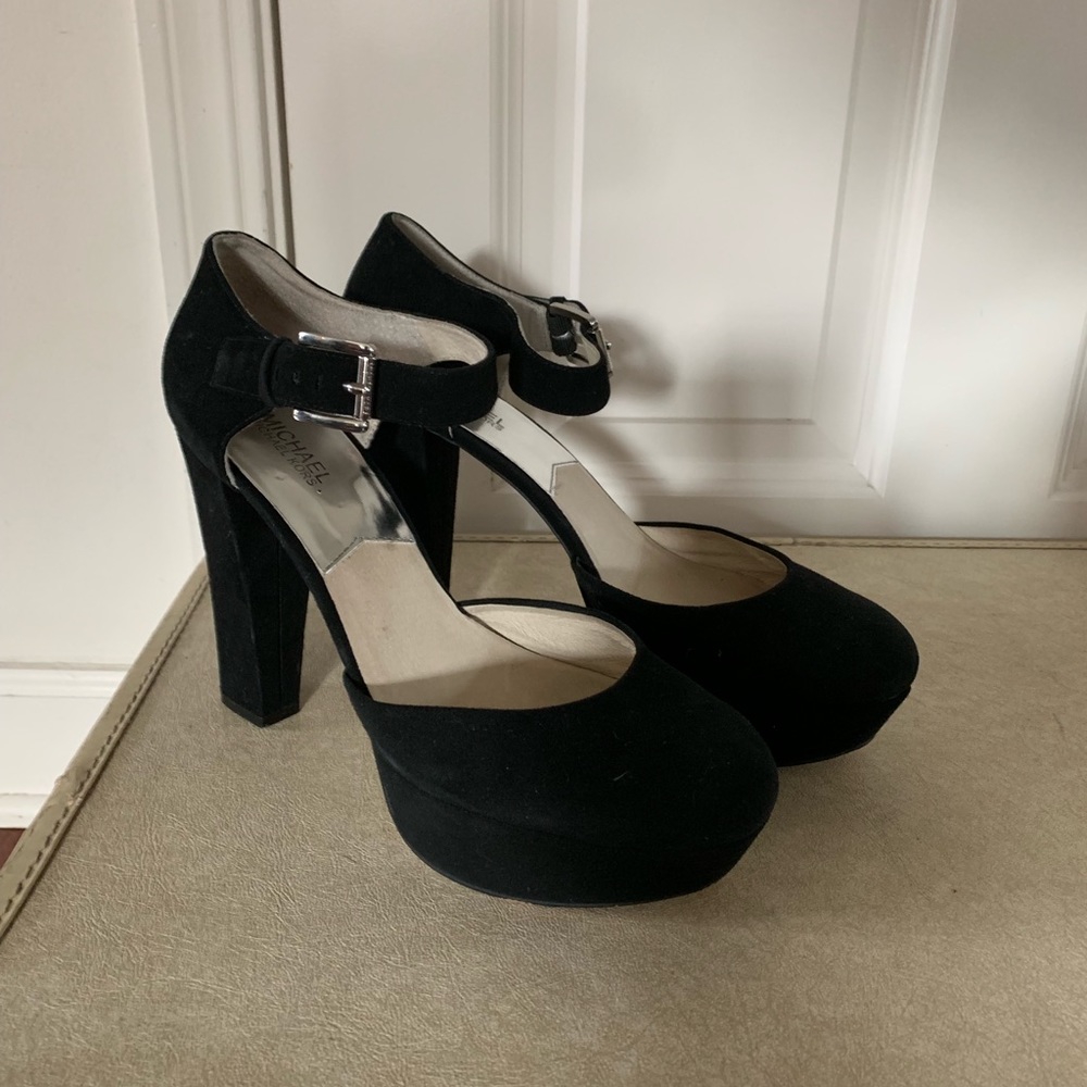 Michael Kors Haven Black Suede Ankle Strap